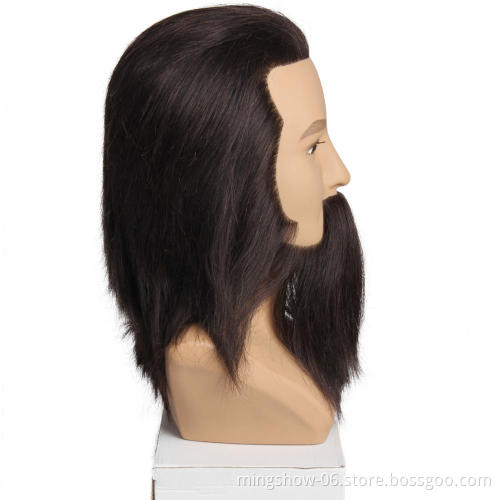 OEM male mannequin head with beard, no MOQ male silicone mannequin head